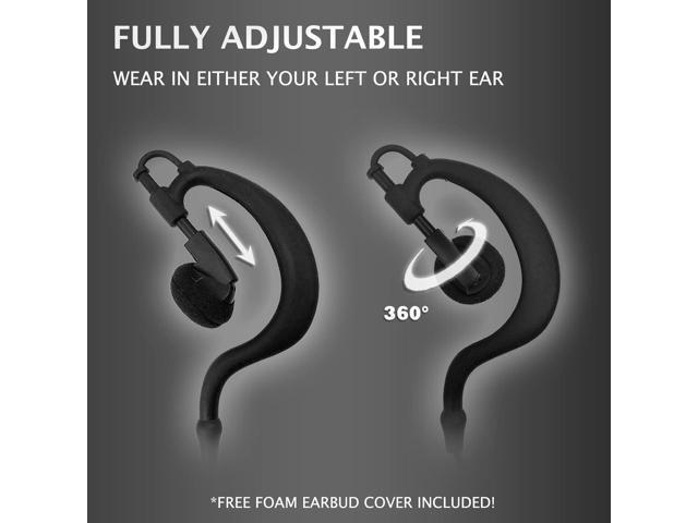 PROMAXPOWER G-Shape Earbud Earpiece with PTT Mic for Motorola Radios MOTOTRBO XPR6550, XPR7350, XPR7550e, XPR7580e, APX900, APX4000, APX6000, MTP850S