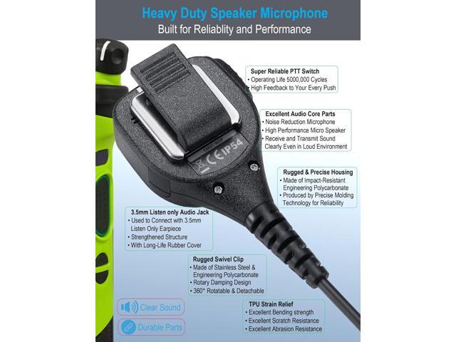commountain Speaker Mic for Motorola Radios R2 BPR40D BPR40 CP100D CP200D CP200 CP185 CLS1410 CLS1110 DLR1060 RDU4100 RDU4160D RMU2040 RMU2080D CLS...