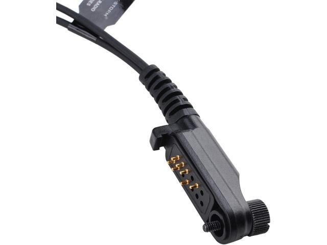 KS K-STORM PD682 Acoustic Tube Earpiece Headset Compatible with Hytera Radio PD600 PD602 PD662 PD680 PD685 HP602 X1p X1e etc, PU Material, Black