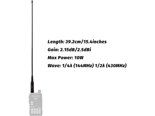 TWAYRDIO 15.4-Inch Whip Antenna, SMA Male Antenna, Dual Band 2m/70cm Handheld Radio Antenna Replacement for Yaesu Vertex VX-110 VX-150 VX-6R TYT...