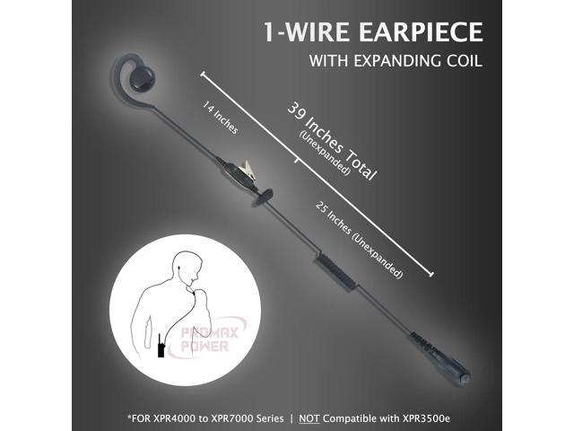 ProMaxPower C-Shape Swivel Ear Hanger Earpiece for Motorola Two-Way Radios XPR6550, XPR7550e, XPR7580e, MTP850, APX900, APX4000, APX6000