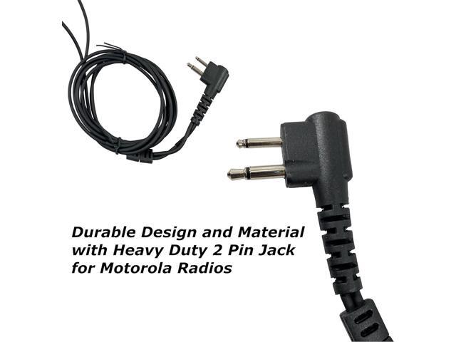 MaximalPower Acoustic Tube Earpiece Surveillance Kit with PTT and with Kevlar Enforcement Inside The Cable Compatible for Motorola 2-Pin Two Way...