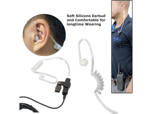 MaximalPower Acoustic Tube Earpiece Surveillance Kit with PTT and with Kevlar Enforcement Inside The Cable Compatible for Motorola 2-Pin Two Way...
