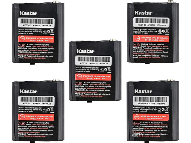 Kastar 5Pack Battery Replacement for Em1000 Talkabout Radios and Motorola M53615 KEBT-071-A KEBT-071-B KEBT-071-C KEBT-071-D T4800 T4900 T5000...