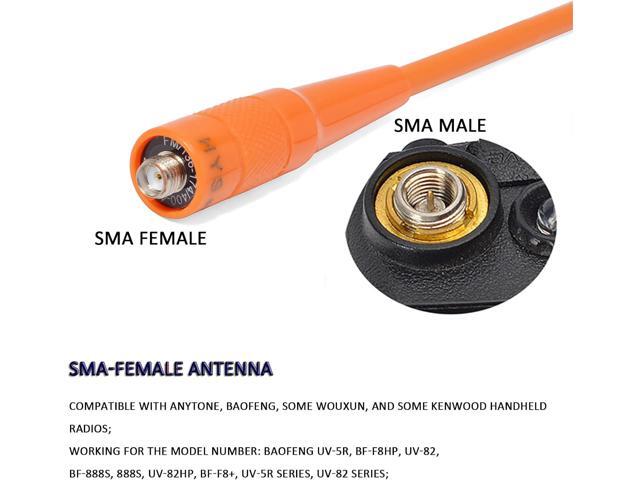 HYS VHF UHF SMA Female Antenna, Dual Band 2m/70cm Walkie Talkie Antenna for 144/430Mhz Retevis Baofeng Wouxun KG-659 UV-5R 9R Handheld Ham 2 Way Radio