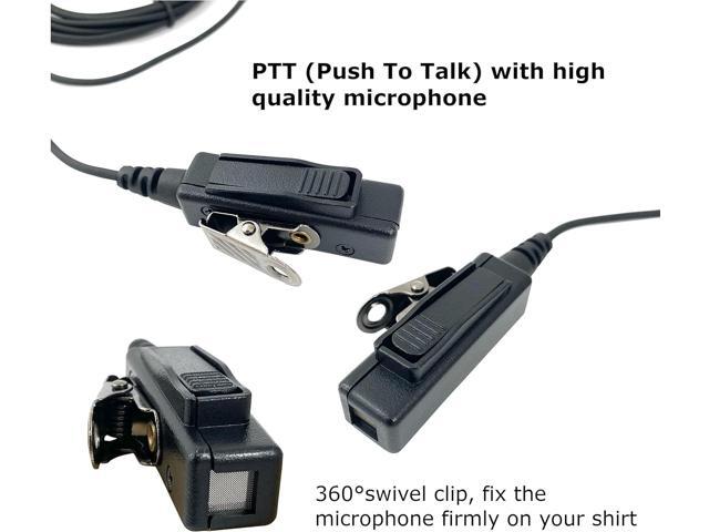 MaximalPower Acoustic Tube Earpiece Surveillance Kit with PTT and with Kevlar Enforcement Inside The Cable Compatible for Motorola 2-Pin Two Way...