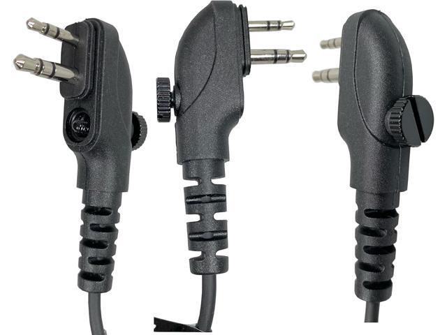 MaximalPower HYTERA HYT Single Wire 2-Pin Radio Earbud Headset PTT Mic in-Ear Clear Coil Tube
