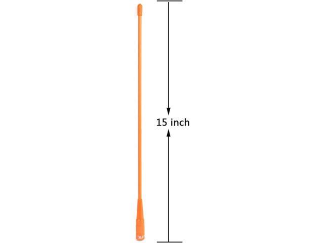 TWAYRDIO SMA Male 15inches Walkie Talkie Antenna for YAESU VX150 VX6R FT50 FT60 FT70D FT3DR FT5DR, 144/430MHz Orange Soft Whip Handheld Radio...