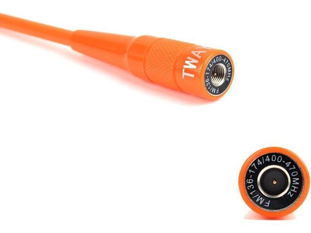 TWAYRDIO SMA Male 15inches Walkie Talkie Antenna for YAESU VX150 VX6R FT50 FT60 FT70D FT3DR FT5DR, 144/430MHz Orange Soft Whip Handheld Radio...