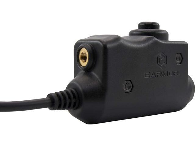 EARMOR Tactical Earmor Kenwood, Baofeng Version PTT Military Standard 7.0 Plug for Radio Adapter Black