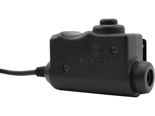 EARMOR Tactical Earmor Kenwood, Baofeng Version PTT Military Standard 7.0 Plug for Radio Adapter Black