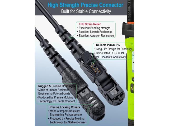 commountain Speaker Mic with Reinforced Cable for Motorola Radios XPR 3500e, XPR 3300e, XPR 3500, XPR 3300, XPR3500e, XPR3300e, XPR3500, XPR3300,...