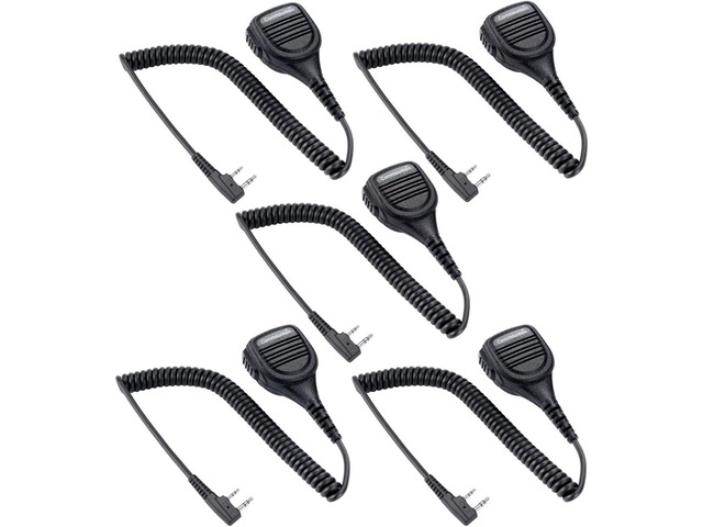 commountain Heavy Speaker Mic Compatible with Baofeng Radios BF-F8HP BF-F9 UV-82 UV-82HP UV-82C UV-5R UV-5R5 UV-5RA UV-5RE UV-5X3 and Kenwood BTECH...