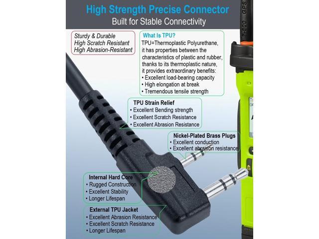 commountain Heavy Speaker Mic for Baofeng Radios BF-F8HP BF-F9 UV-82 UV-82HP UV-82C UV-5R UV-5R5 UV-5RA UV-5RE UV-5X3 V2+ BTECH Retevis Radioddity...