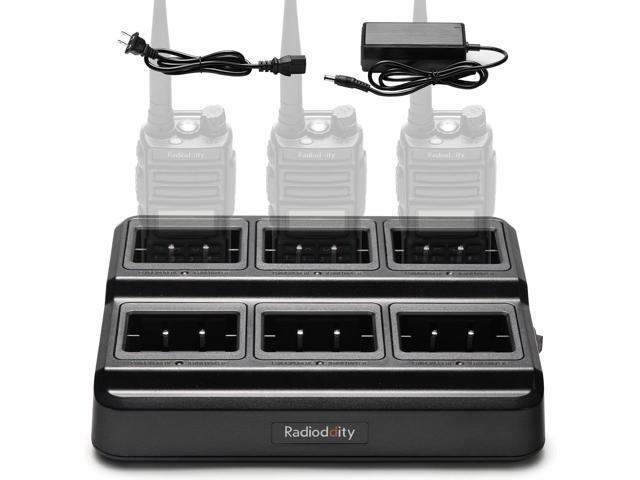 Radioddity GM-30 GMRS Handheld Radio Six-Way Charger Multi-Unit Charger Station, Compatible for BL-13UV Battery, Use for TD-H5 P15UV UV-88 RT-85...