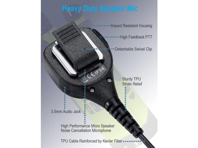 Speaker Mic with Reinforced Cable for Motorola Vertex Radios VX-210 VX-410 VX-231 VX-261 VX-264 VX-351 VX-354 VX-451 VX-454 VX-459 EVX-531 EVX-534...