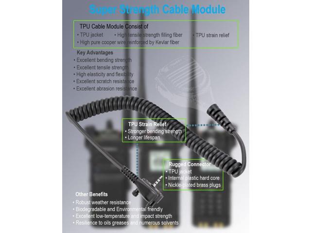 Speaker Mic with Reinforced Cable for Motorola Vertex Radios VX-210 VX-410 VX-231 VX-261 VX-264 VX-351 VX-354 VX-451 VX-454 VX-459 EVX-531 EVX-534...