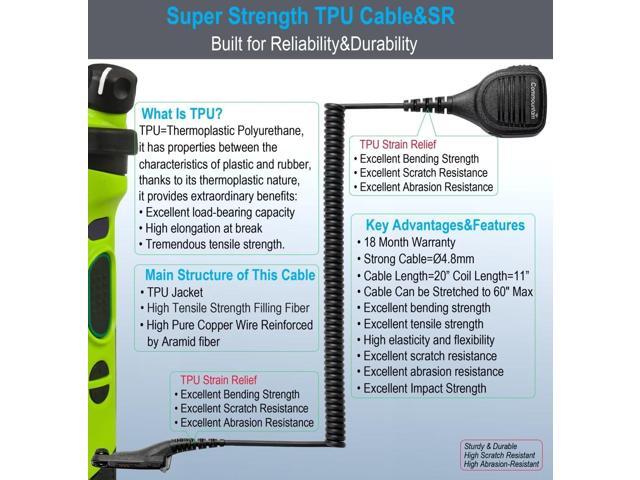 commountain Speaker Mic Compatible with Motorola Radios APX 6000, APX 7000, APX 8000, APX 4000, XPR 7350e, XPR 7550, XPR 7550e, XPR 7580e, APX6000,...