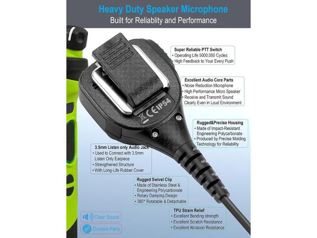 commountain Speaker Mic Compatible with Motorola Radios APX 6000, APX 7000, APX 8000, APX 4000, XPR 7350e, XPR 7550, XPR 7550e, XPR 7580e, APX6000,...