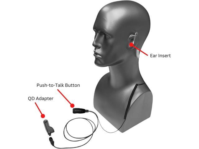 Sheepdog Quick Disconnect Police Lapel Mic, Compatible with Motorola APX 6000 APX 7000 APX 8000 and APX 4000 Radios, Law Enforcement Earpiece Headset