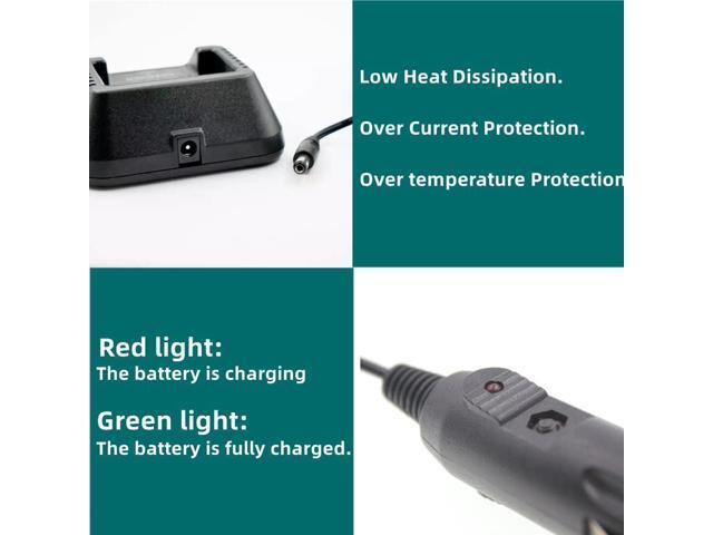 Baofeng UV-5R Charger Ham Radio Base Desktop Charger DC 12V Car Charge Cable for Baofeng UV-5R Series