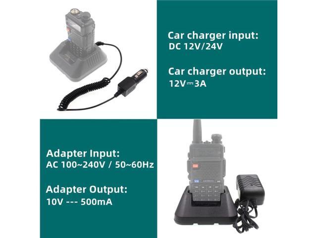 Baofeng UV-5R Charger Ham Radio Base Desktop Charger DC 12V Car Charge Cable for Baofeng UV-5R Series