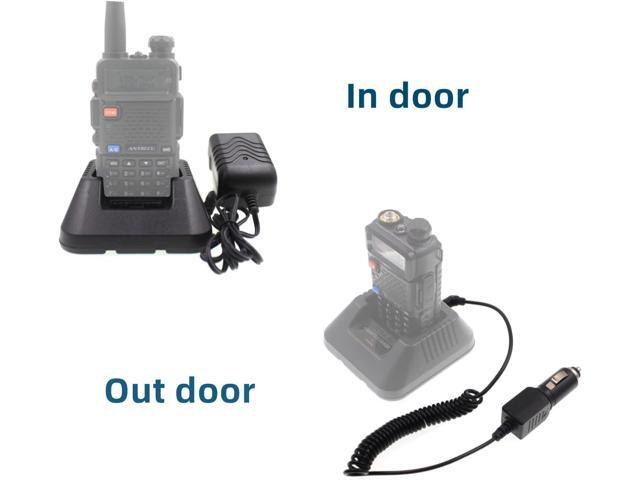 Baofeng UV-5R Charger Ham Radio Base Desktop Charger DC 12V Car Charge Cable for Baofeng UV-5R Series