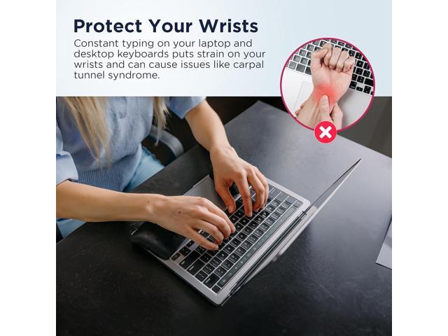 WavePads by PostureUp Two Pack Non-Slip Wrist Rests for Laptop Keyboard Ergonomic Memory Foam Laptop Wrist Pads for Wrist Pain & Carpal Tunnel,...