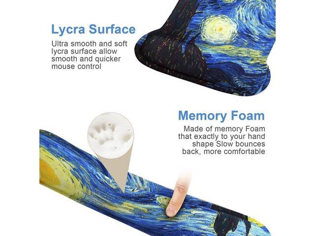 Mouse Pad with Wrist Support and Keyboard Wrist Rest Pad Set,Ergonomic Mouse Pads for Computers Laptop,Non-Slip Comfortable Mousepad w/Raised...
