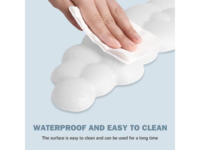 Lauspuck Cloud Keyboard Wrist Rest and Mouse Pad with Wrist Support Set, Ergonomic PU Leather Mouse Pads, Pain Relief Memory Foam Non-Slip Mousepad...