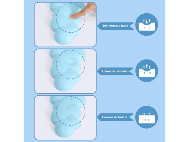 MANBASNAKE Cloud Mouse Pad Wrist Support Keyboard Wrist Rest Set with Ergonomic Memory Foam,Non-Slip Base,Cloud Coasters for...