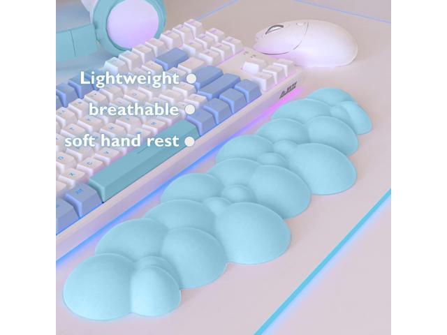 MANBASNAKE Cloud Mouse Pad Wrist Support Keyboard Wrist Rest Set with Ergonomic Memory Foam,Non-Slip Base,Cloud Coasters for...