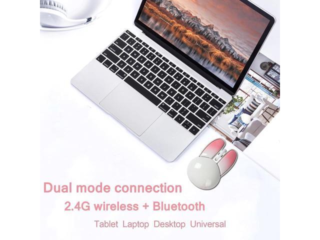 Wireless Mouse Cute Bunny Bluetooth Dual-Mode Computer Mouse Small Quiet USB Optical Silent Kawaii Rabbit Travel Cordless Mice with 1200DPI for PC...