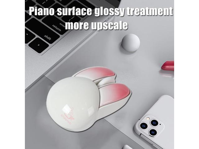 Wireless Mouse Cute Bunny Bluetooth Dual-Mode Computer Mouse Small Quiet USB Optical Silent Kawaii Rabbit Travel Cordless Mice with 1200DPI for PC...