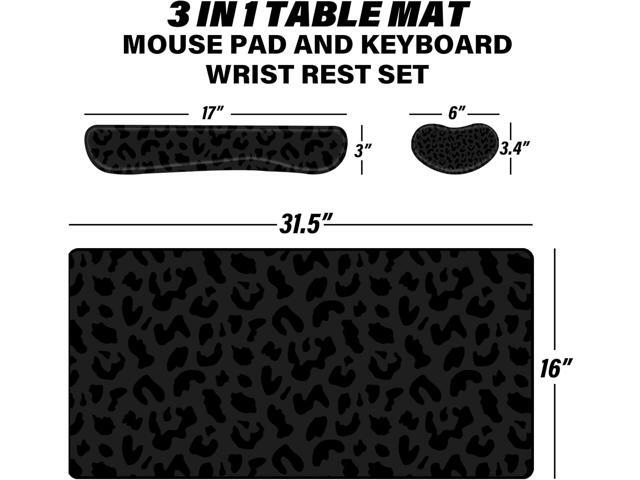 3Pcs Large Gaming Mouse Pad Desk Mat,Keyboard Mouse Wrist Rest Support Set,Extended Laptop Mouse Pad Memory Foam Non-Slip Base for Gamer Home...