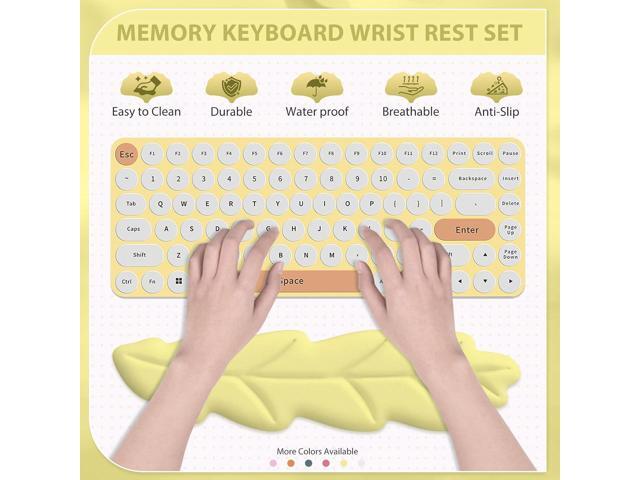 ToLuLu Enlarged Mouse Pad, Memory Foam Gel Keyboard Wrist Rest Pad Set, Leather Ergonomic Mouse Wrist Pad Support for Office, Computer, Laptop,...