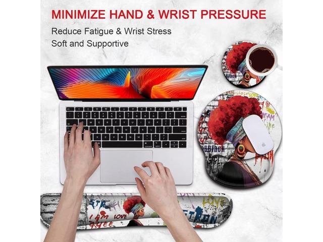 Ergonomic Mouse Pad Wrist Support Gel and Keyboard Wrist Rest Set for Laptop, Mac, Gaming and Office, Durable, Comfortable and Pain Relief +...