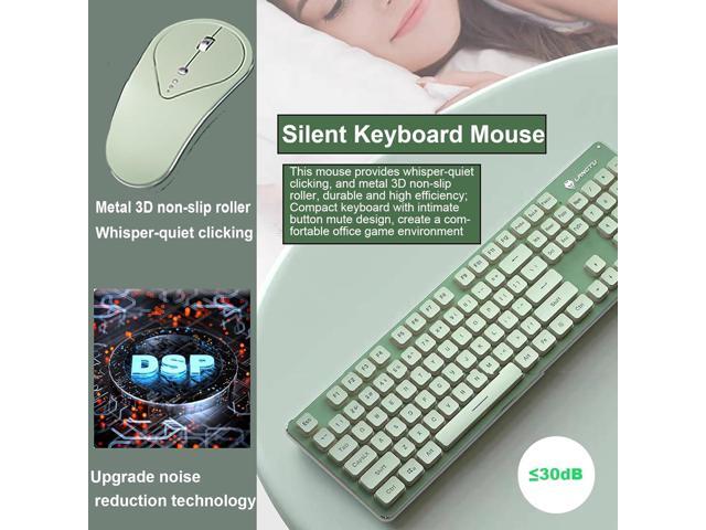 Wireless Keyboard and Mouse Combo, Rechargeable Metal Full Size Mute Keyboard and Ergonomic Mice, 2.4G Ultra-Thin Sleek Design for Windows Computer...