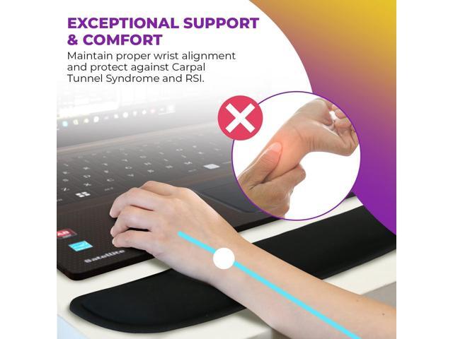 Premium Wrist Rests for Keyboard and Mouse Pad Set - Memory Foam Cushion, Black - Ergonomic Wrists Hand Arm Rest Support for Laptop Computer Desk...