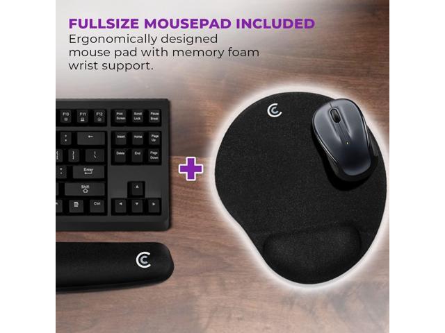 Premium Wrist Rests for Keyboard and Mouse Pad Set - Memory Foam Cushion, Black - Ergonomic Wrists Hand Arm Rest Support for Laptop Computer Desk...