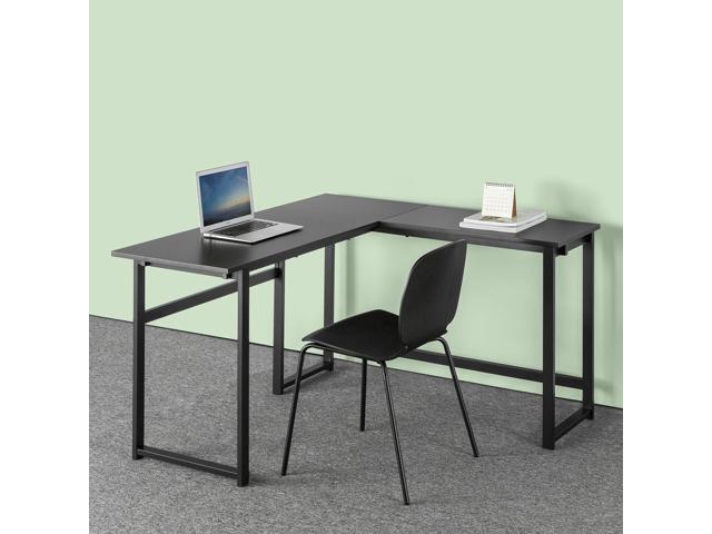 ZINUS Luke 53 Inch Black Metal Corner Desk / L-Shaped Computer Desk / Office Desk / Easy, Bolt Free Assembly