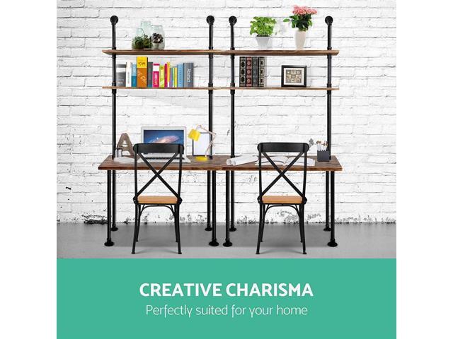 Diwhy Computer Desk with Storage Shelves,Home Office Writing Desk,Bookshelf Laptop Desk, Industrial Style Office Decor,Studying Writing Table...