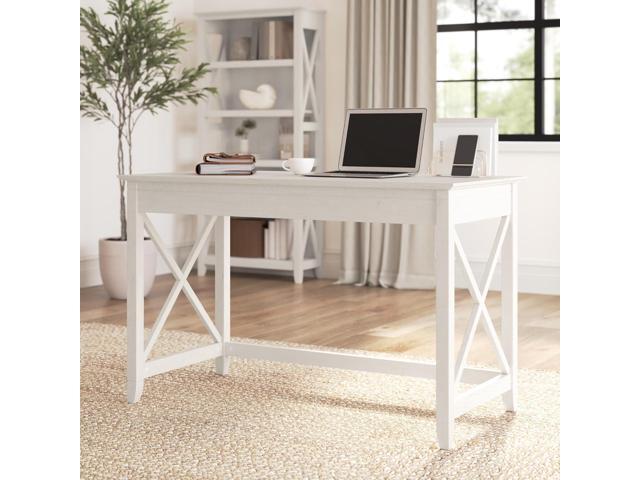 Bush Furniture Key West 48W Writing Desk in Linen White Oak