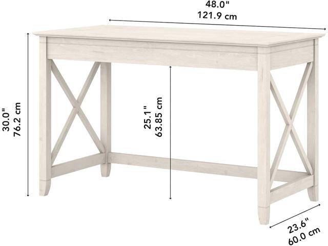 Bush Furniture Key West 48W Writing Desk in Linen White Oak