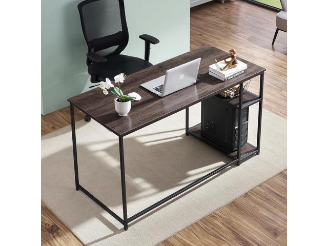 ivinta Computer Desk with Shelves, Office Desk for Living Room,Small Desk with Storage Space, Home Office Desks, Vanity Desk with Gold Legs PC...
