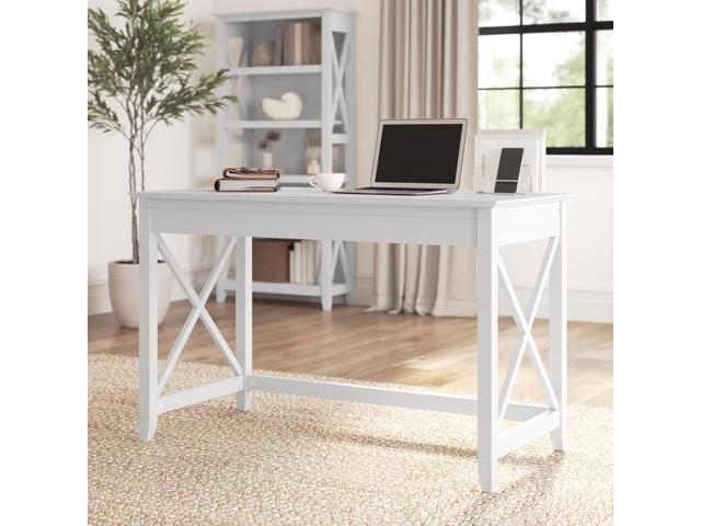 Bush Furniture Key West 48W Writing Desk in Pure White Oak