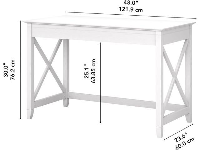 Bush Furniture Key West 48W Writing Desk in Pure White Oak