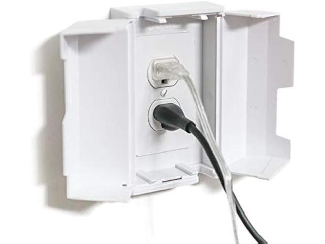 Outlet Cover Box for Child Safety (2 Pack) Duplex & Decorator Electrical Outlet Plates, Concealed Access Buttons, and Spacious Compartment - Jool Baby