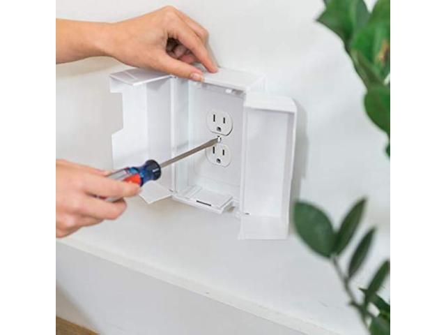 Outlet Cover Box for Child Safety (2 Pack) Duplex & Decorator Electrical Outlet Plates, Concealed Access Buttons, and Spacious Compartment - Jool Baby