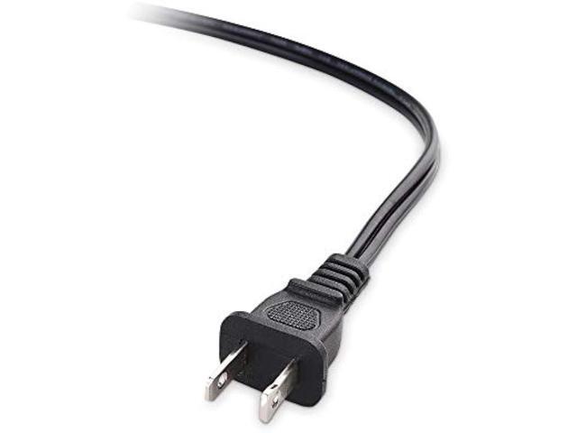 Cable Matters 2-Pack Polarized 18AWG 2 Prong Replacement Cord Lamp Wire 15 ft - NEMA 1-15P to 2 Wire for Lamp Cord Replacement with Plug